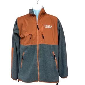 HEISMAN Men's Fleece Jacket S Orange‎ Gray Colorblock Full Zip Casual